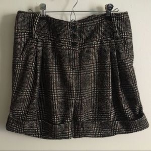 Patrizia Pepe Wool Cotton Plaid Check Tartan Short